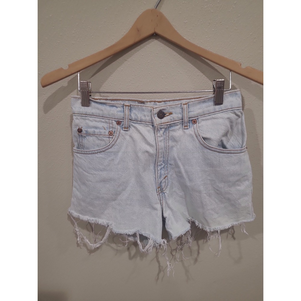 Vtg. LEVI'S cut off shorts junior sz 5 raw hem boho festival hippiecore zip fly
